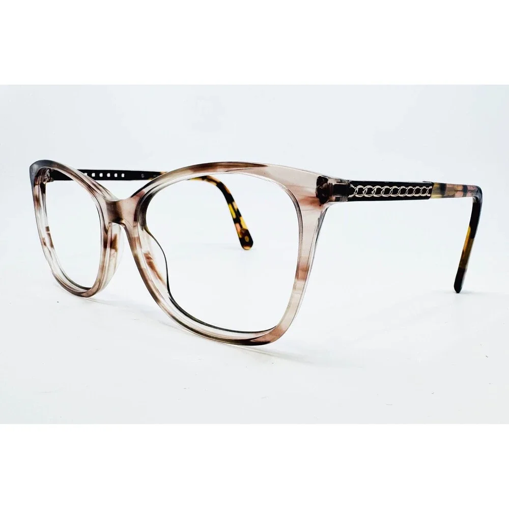 Bulova Eyeglass Frames Womens Brown Langley Cat Eye Chain Temple 54-16-140
